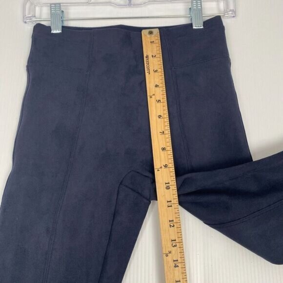 Spanx Women's Faux Suede Leggings Classic Navy Blue High Rise Ankle Size XS NEW - Picture 4 of 14